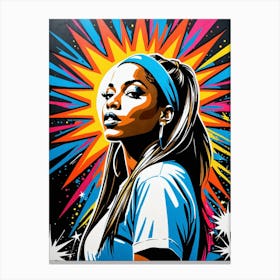 Graffiti Mural Of Beautiful Hip Hop Girl 18 Canvas Print