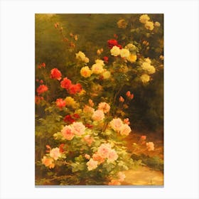 Roses In A Garden Canvas Print