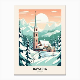 Vintage Winter Travel Poster Bavaria Germany 3 Canvas Print