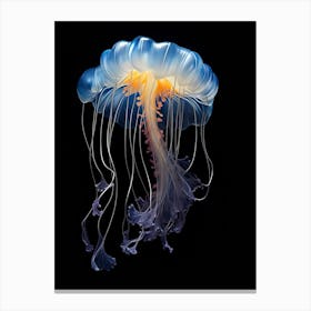 Portuguese Man Of War Jellyfish Neon Illustration 4 Canvas Print