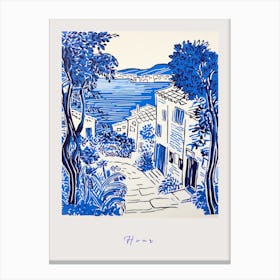 Hvar Croatia 4 Mediterranean Blue Drawing Poster Canvas Print