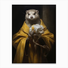 Ferret In A Robe Canvas Print
