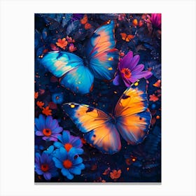 Butterflies In The Night 1 Canvas Print
