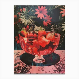 Strawberry Jelly Retro Collage 2 Canvas Print