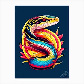 Eastern Hognose Snake Tattoo Style Canvas Print