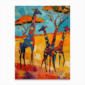 Geometric Brushstroke Giraffe 1 Canvas Print