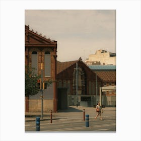 Street Scene In Barcelona Canvas Print