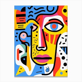 Line Pattern Face Illustration 1 Canvas Print