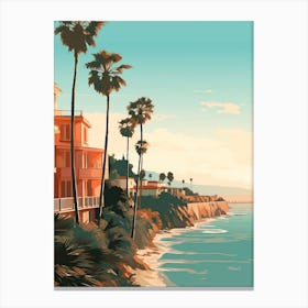 Laguna Beach California Mediterranean Style Illustration 1 Canvas Print