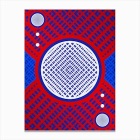 Geometric Abstract Glyph in White on Red and Blue Array n.0021 Canvas Print