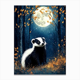 Badger In The Woods Canvas Print