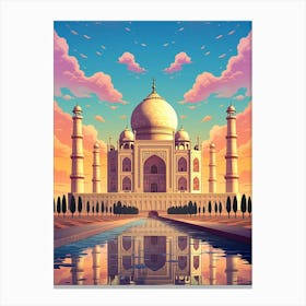 Taj Mahal Pixel Art 3 Canvas Print