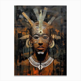 Masked Mosaic: A Kaleidoscope of African Inspirations Canvas Print