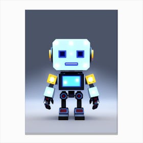 Square Multicolor Robot Canvas Print