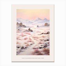 Dreamy Winter National Park Poster  Gobi Gurvansaikhan National Park Mongolia 1 Canvas Print