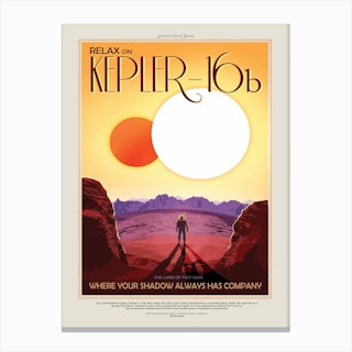Kepler16b Space Travel Nasa Poster Canvas Print