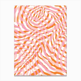 Op Art Checkerboard - Orange Canvas Print