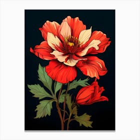 Red Poppy Flower 4 Canvas Print