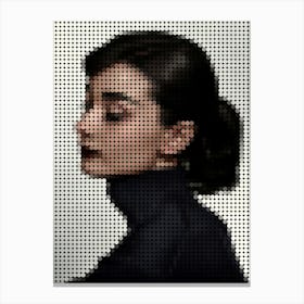 Audrey Hepburn In Style Dots Canvas Print