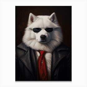 Gangster Dog Samoyed 3 Canvas Print