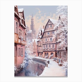 Dreamy Winter Painting Colmar France 2 Canvas Print