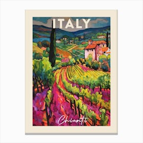 Chianti Italy 2 Fauvist Painting  Travel Poster Canvas Print