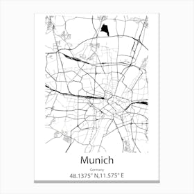 Munich,Germany Minimalist Map Canvas Print