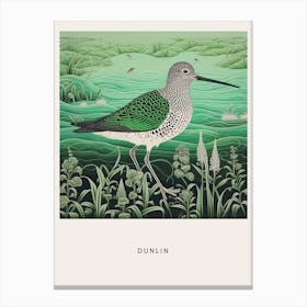 Ohara Koson Inspired Bird Painting Dunlin 2 Poster Canvas Print