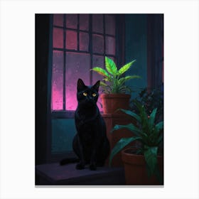 Cat In The Window 4 Canvas Print