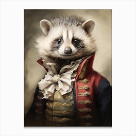 Adorable Chubby Possum Wearing French Clothing 1 Canvas Print