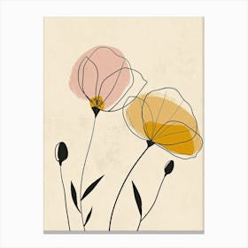 Tampa Flower Market Boho Minimalist Style Canvas Print