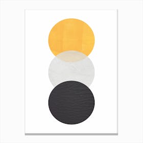 Abstract Yellow Grey and Black Canvas Print