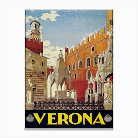 Verona Italy Vintage Travel Poster Canvas Print