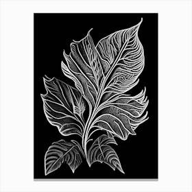 Salvia Leaf Linocut 1 Canvas Print