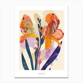 Colourful Flower Illustration Poster Freesia 4 Canvas Print