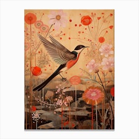Swallow 3 Detailed Bird Painting Canvas Print
