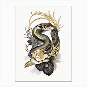 Sumatran Pit Viper Snake Gold And Black Canvas Print