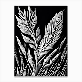 Wheat Leaf Linocut 1 Canvas Print