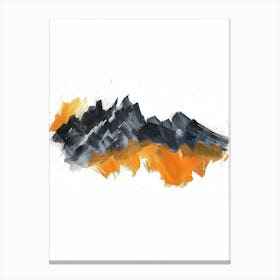 Mountains In Orange And Black Canvas Print