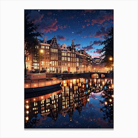 Amsterdam At Night 4 Canvas Print