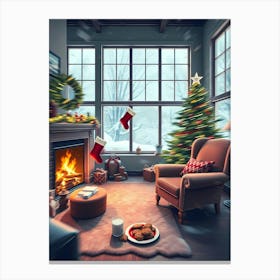 Christmas Living Room Canvas Print