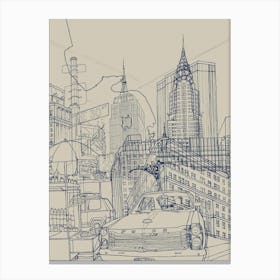 New York! (Grey) Canvas Print