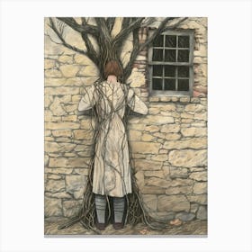 Woman In A Tree Canvas Print