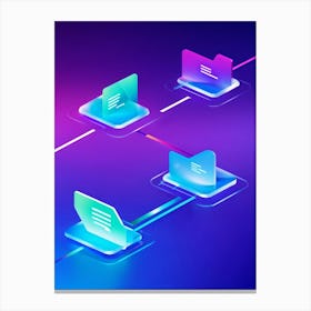 Abstract Navigation Arrows Digital Interface Design Fluid Lines Intersecting Gradient Colors Shif 2 1 Canvas Print