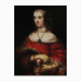 Portrait Of A Lady With A Lap Dog Canvas Print