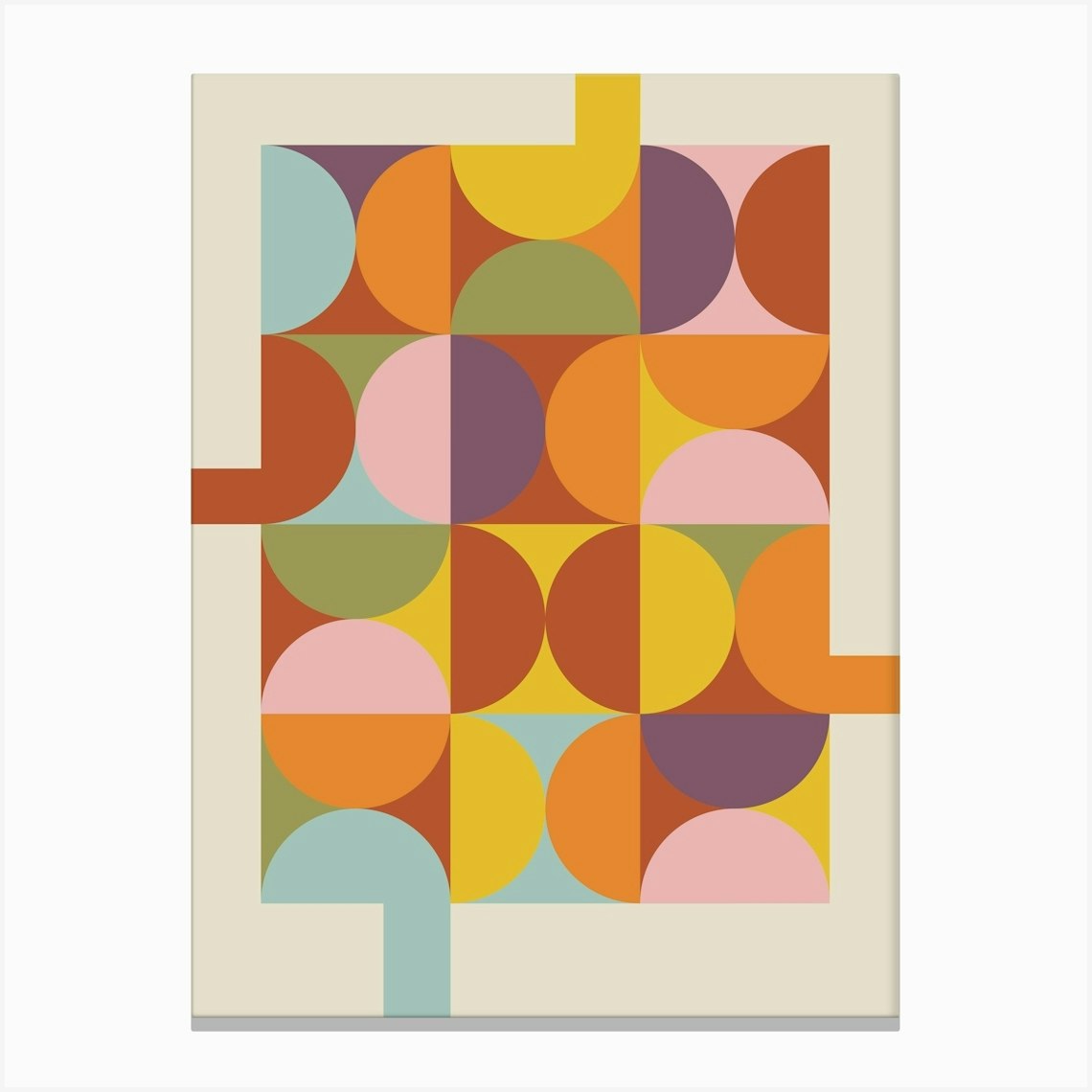 Bauhaus Print 1960s Pop Culture Print Mid Century Modern Wall Art Handmade Pride Art Minimalist Hippy Gift Geometric Kitchen Poster Canvas Print by
