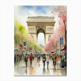 Champs-Elysées Avenue. Paris. The atmosphere and manifestations of spring. 11 Canvas Print