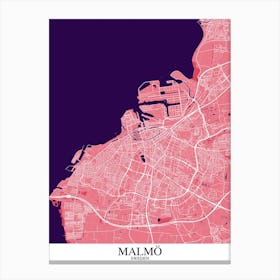 Malmo Pink Purple Canvas Print