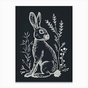 Beveren Rabbit Minimalist Illustration 4 Canvas Print