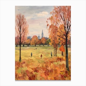 Autumn City Park Painting Brockwell Park London 3 Canvas Print